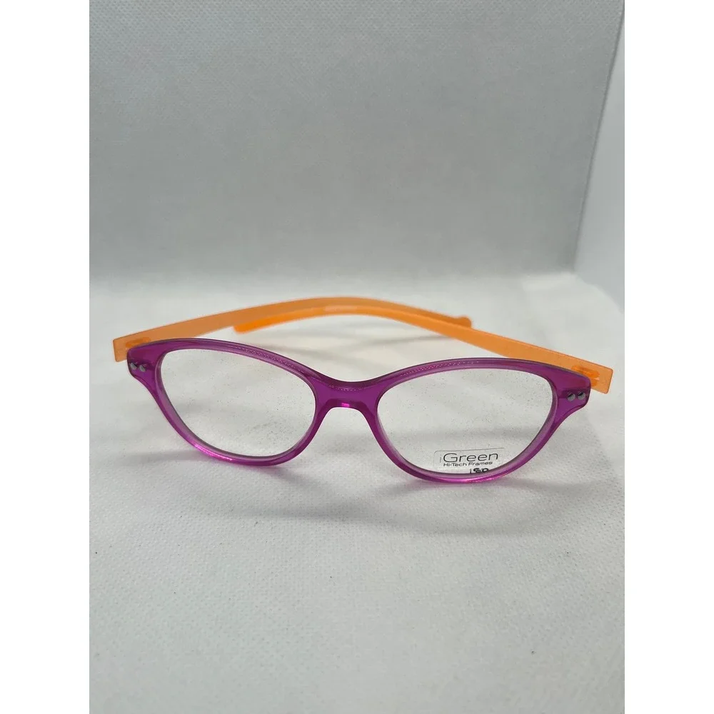 iGreen Hi-Tech Frames 1.50 Kids Eyeglasses Purple Orange Cat Eye Made in Italy